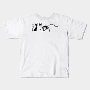 Creepy Black Cat Silhouettes Kids T-Shirt